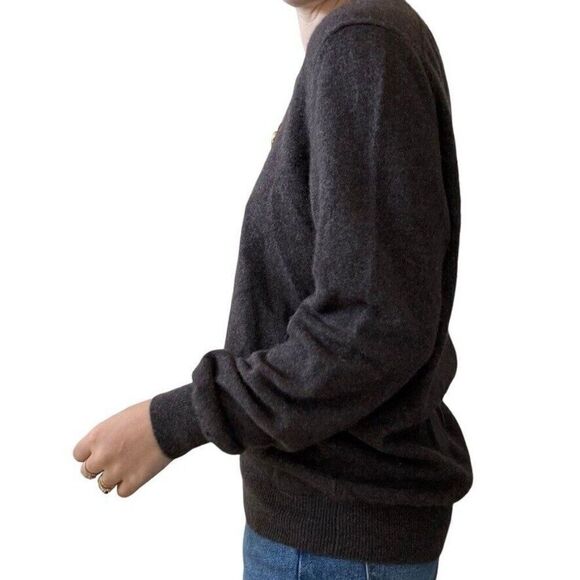 Club Room Mens Brown 100% Cashmere Soft V Neck Preppy Sweater Sz L - Picture 7 of 7
